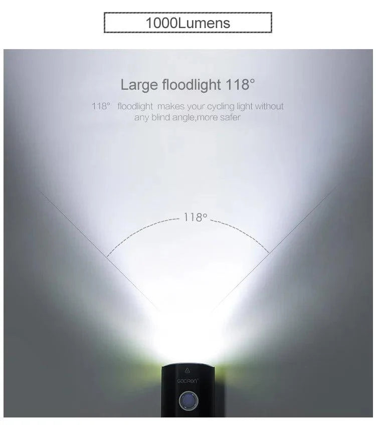 GACIRON 400-1800 Lumens Bicycle Front Light USB Rechargeable Cycling Headlight Flashlight MTB Road Bike Waterproof LED Head Lamp