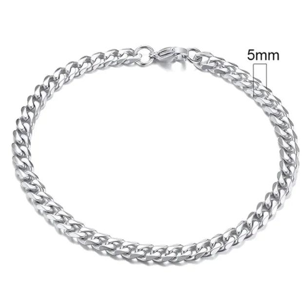 Gold-Tone Stainless Steel Cuban Bracelet 3-11mm