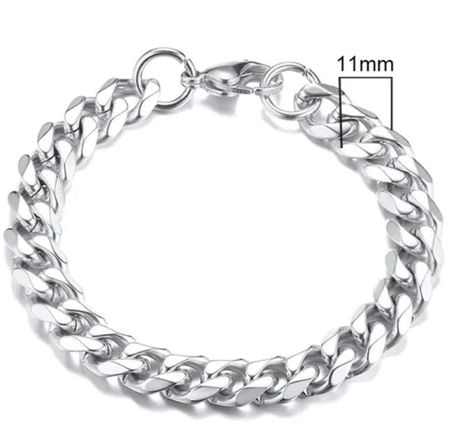 Gold-Tone Stainless Steel Cuban Bracelet 3-11mm