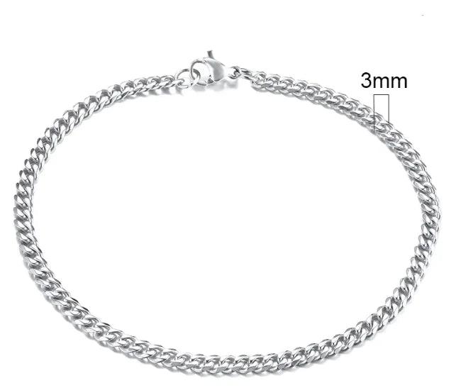 Gold-Tone Stainless Steel Cuban Bracelet 3-11mm
