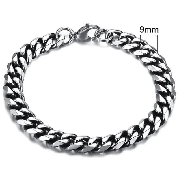 Gold-Tone Stainless Steel Cuban Bracelet 3-11mm