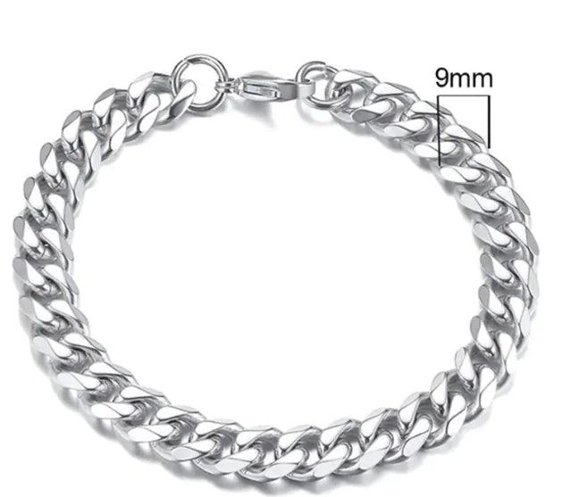 Gold-Tone Stainless Steel Cuban Bracelet 3-11mm