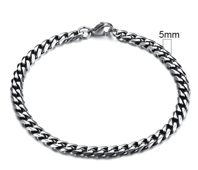 Gold-Tone Stainless Steel Cuban Bracelet 3-11mm