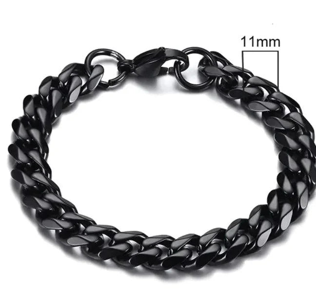 Gold-Tone Stainless Steel Cuban Bracelet 3-11mm