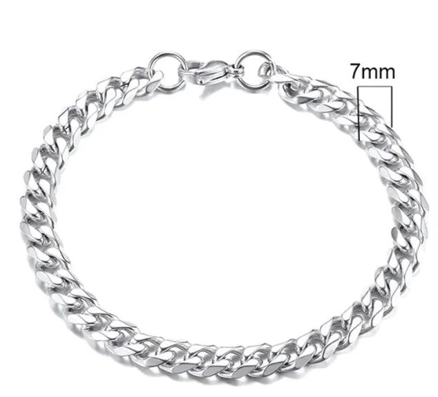 Gold-Tone Stainless Steel Cuban Bracelet 3-11mm