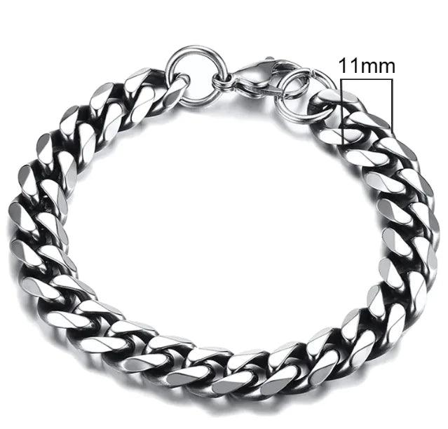 Gold-Tone Stainless Steel Cuban Bracelet 3-11mm