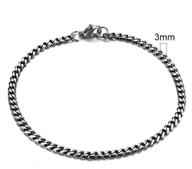 Gold-Tone Stainless Steel Cuban Bracelet 3-11mm