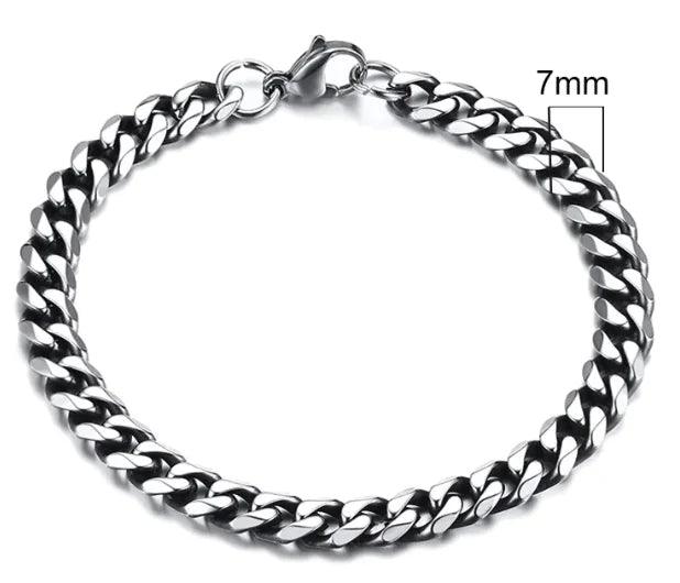Gold-Tone Stainless Steel Cuban Bracelet 3-11mm