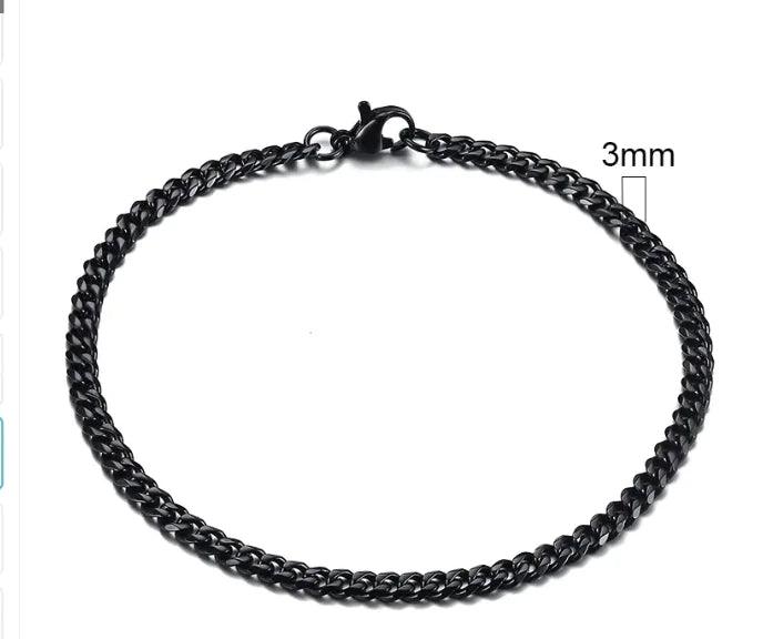 Gold-Tone Stainless Steel Cuban Bracelet 3-11mm