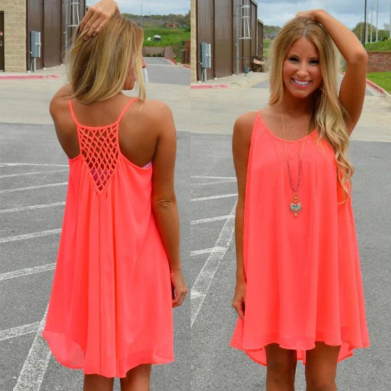 Seaside Dream Chiffon Sundress - Effortless Elegance for Sunny Days