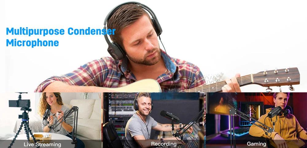 Haomuren USB Streaming Podcast Microphone Kit: Elevate Your Audio Game! 🎙️