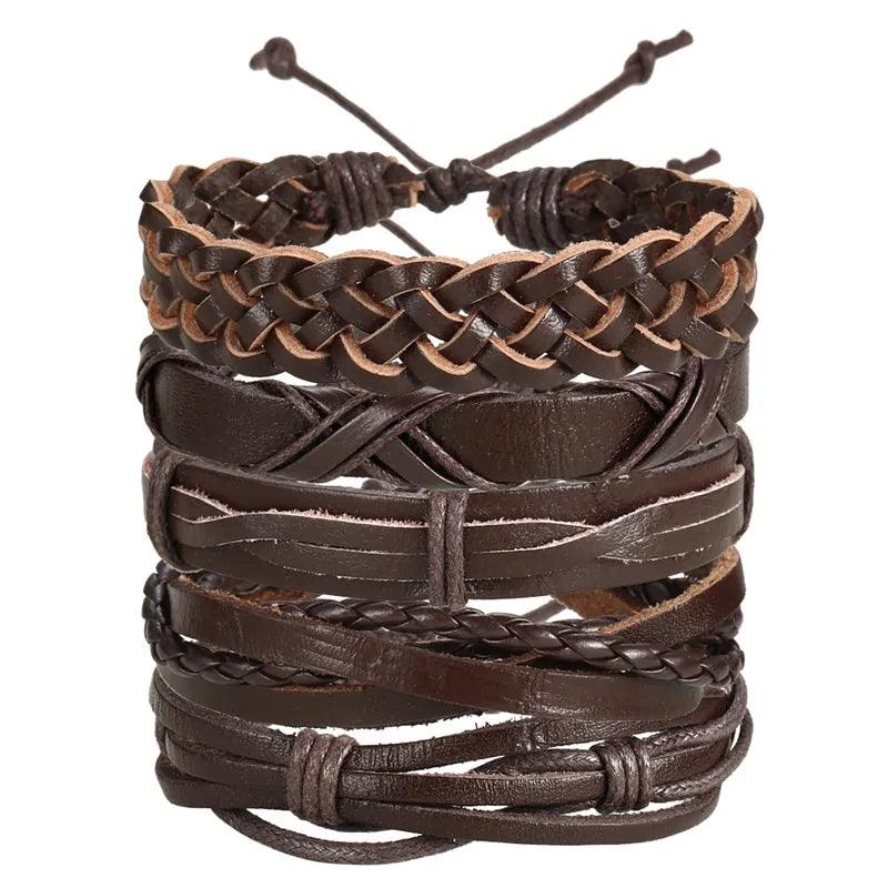 Layered Leather Charm Bracelet