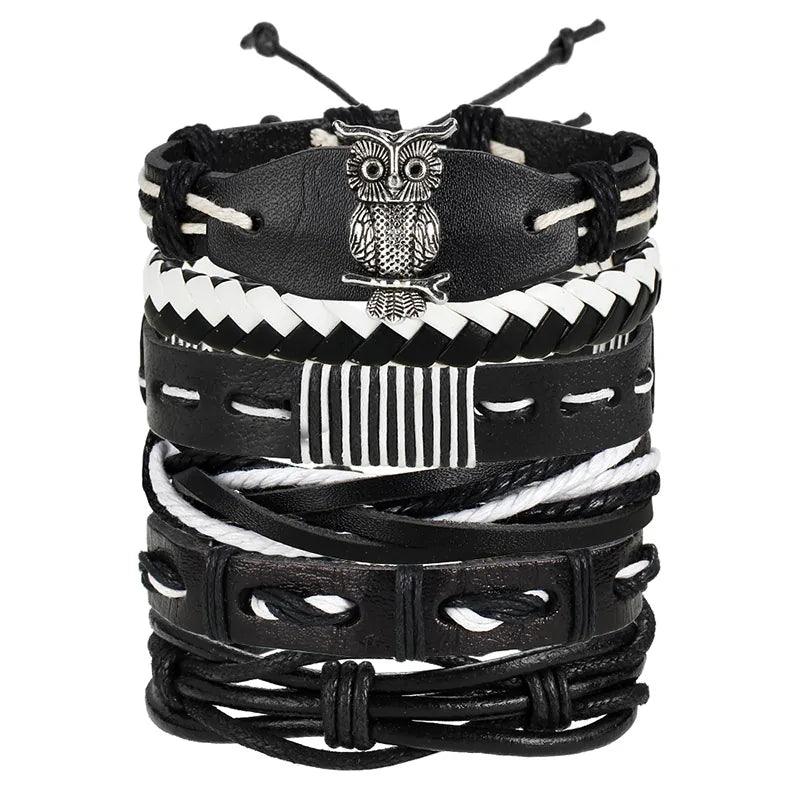 Layered Leather Charm Bracelet