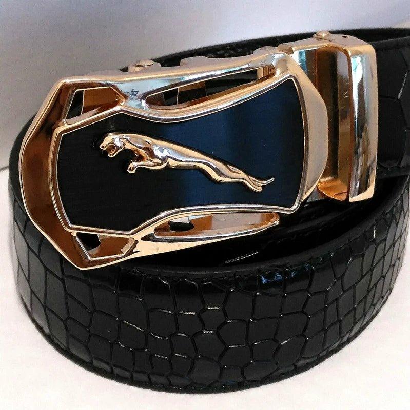 Leopard Sports Car Men's Automatic Buckle Genuine Leather Belt Crocodile Pattern First Layer Cattlehide Leather Fashion Youth Belt Business Belt Men