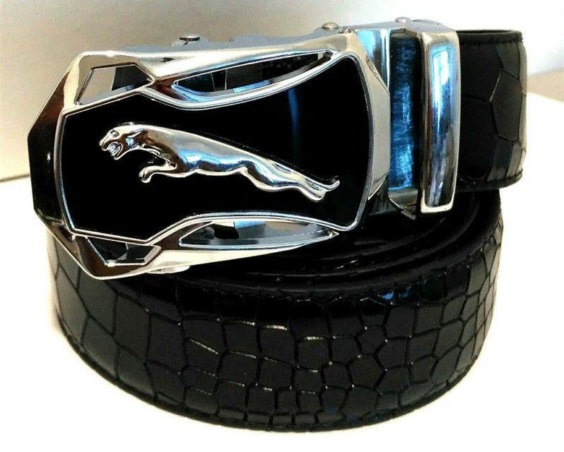 Leopard Sports Car Men's Automatic Buckle Genuine Leather Belt Crocodile Pattern First Layer Cattlehide Leather Fashion Youth Belt Business Belt Men