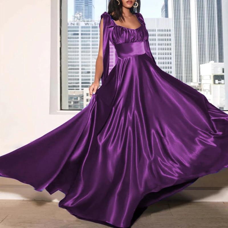 Fashion Dress Sleeveless Camisole Gown Evening Bridesmaid Dress Women