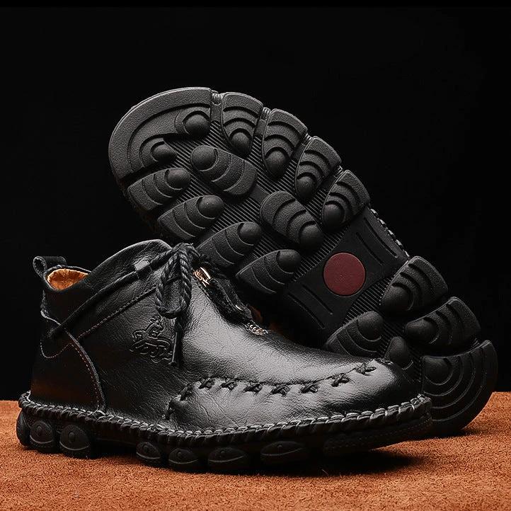 Martin Boots Men'S Leather British Short Boots Hand-Stitched Large Size Men'S Retro Leather Boots