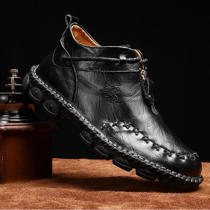 Martin Boots Men'S Leather British Short Boots Hand-Stitched Large Size Men'S Retro Leather Boots