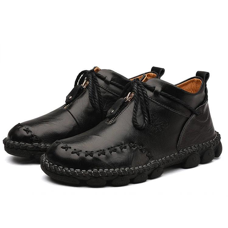 Martin Boots Men'S Leather British Short Boots Hand-Stitched Large Size Men'S Retro Leather Boots