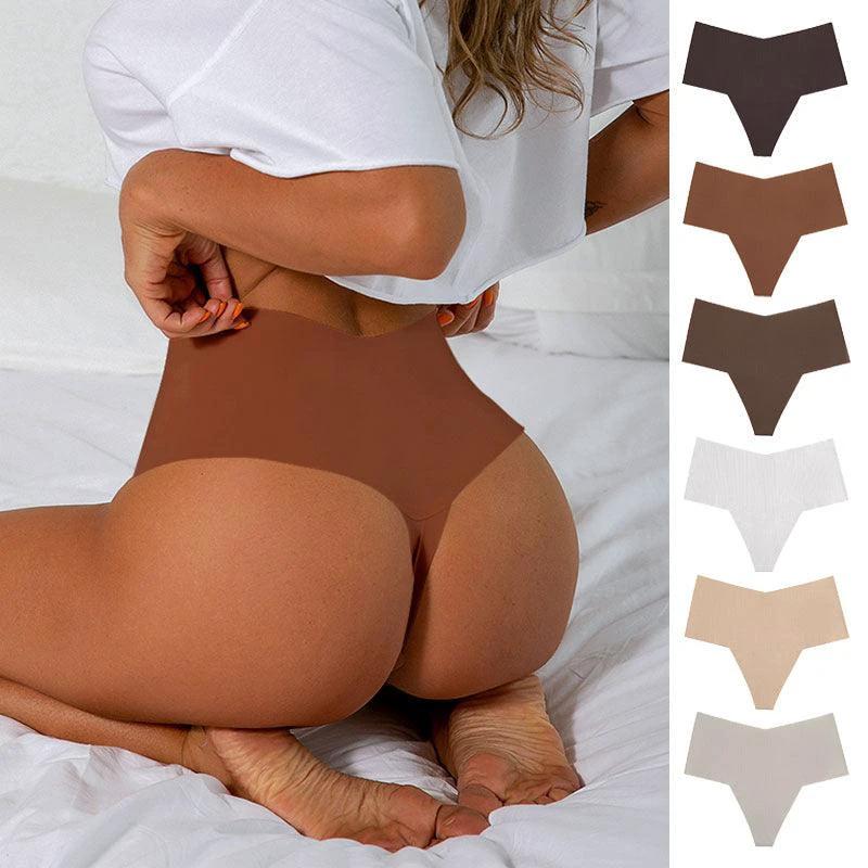 Luxe Comfort Women's High Waist Seamless Ice Silk Underwear with Cotton Crotch for All-Day Confidence