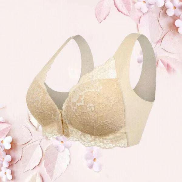 LuxeLace Women's Breathable Gathered Lace Underwear - Non-Steel Comfort Fit