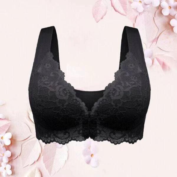 LuxeLace Women's Breathable Gathered Lace Underwear - Non-Steel Comfort Fit