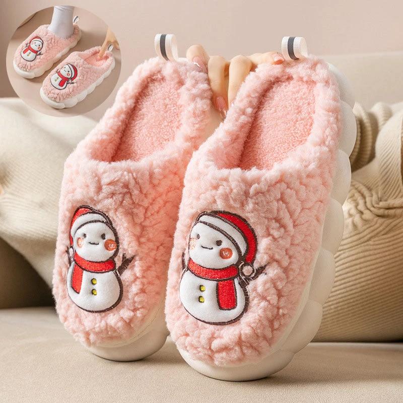 Snowman Slippers - Winter Plush Anti-Slip Couple Home Shoes