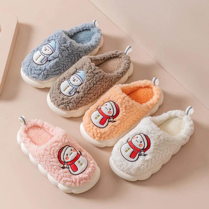 Snowman Slippers - Winter Plush Anti-Slip Couple Home Shoes