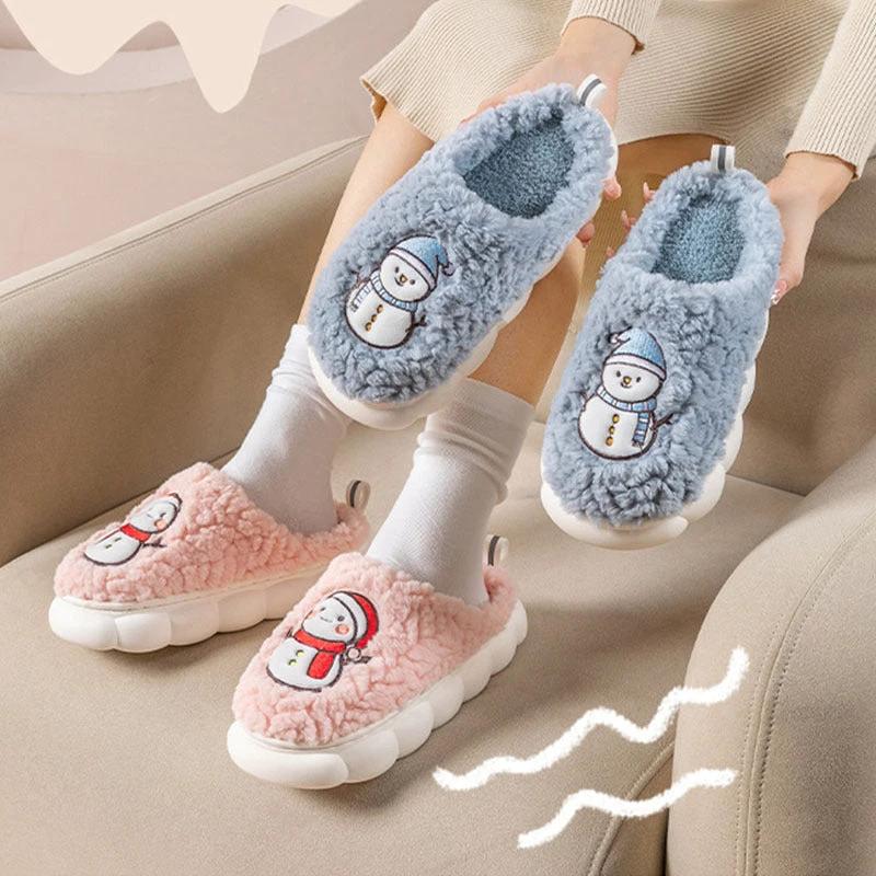 Snowman Slippers - Winter Plush Anti-Slip Couple Home Shoes