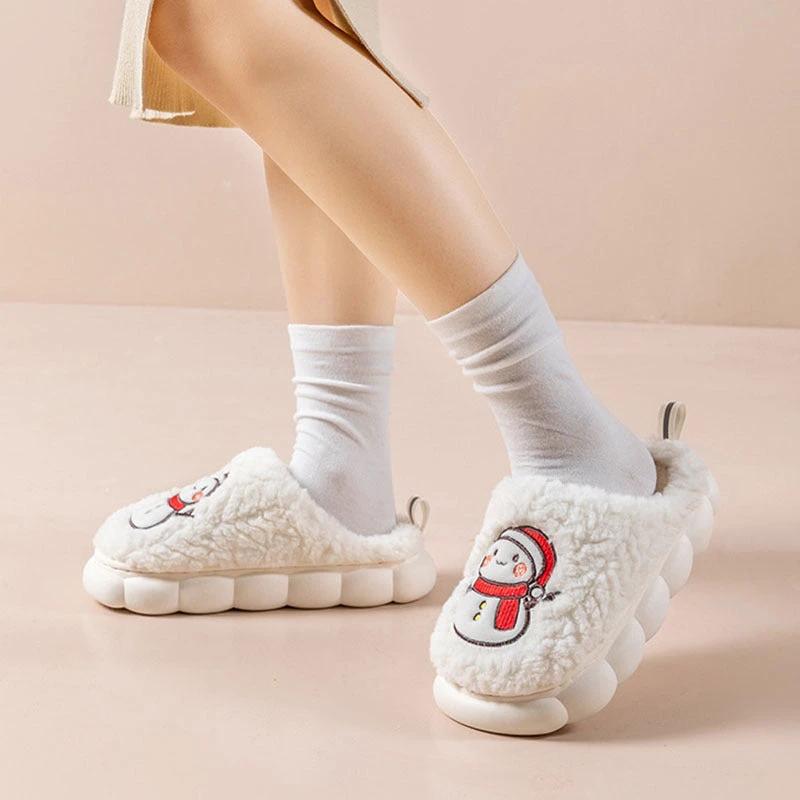 Snowman Slippers - Winter Plush Anti-Slip Couple Home Shoes