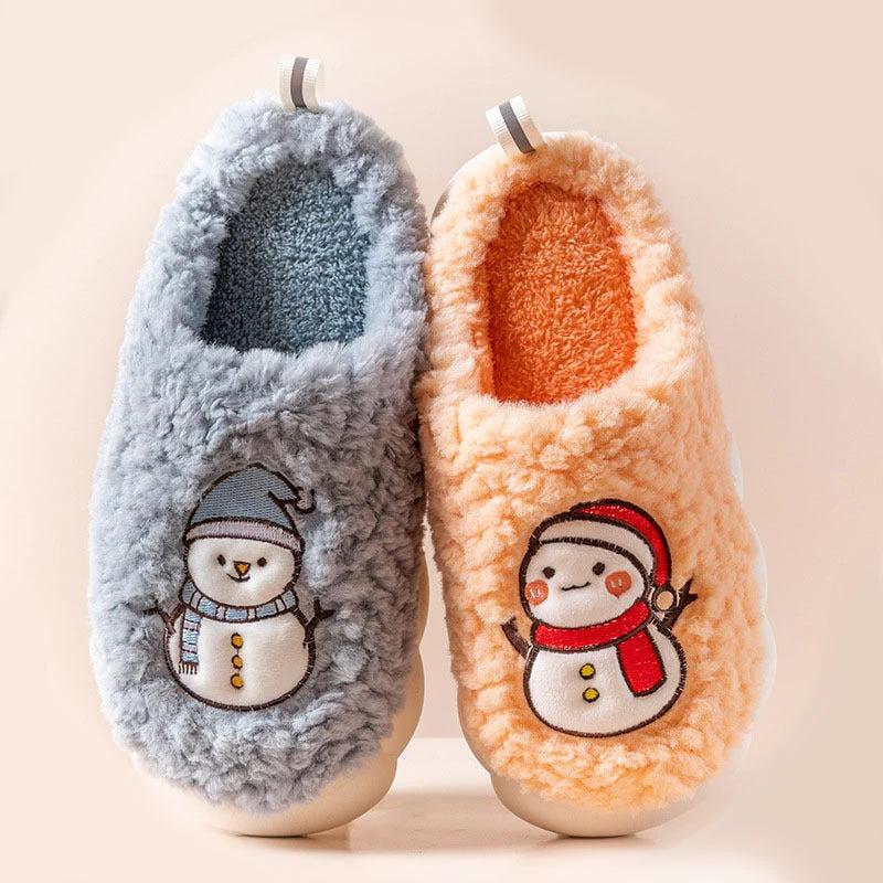 Snowman Slippers - Winter Plush Anti-Slip Couple Home Shoes