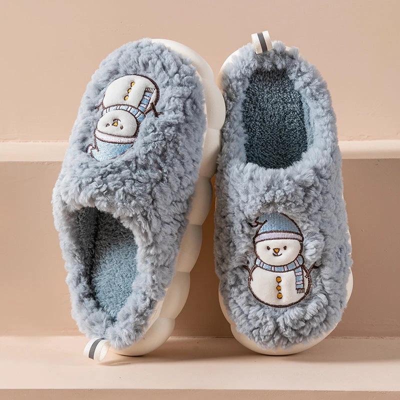 Snowman Slippers - Winter Plush Anti-Slip Couple Home Shoes