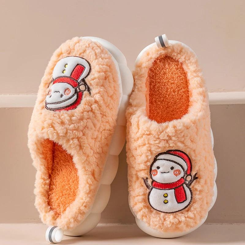 Snowman Slippers - Winter Plush Anti-Slip Couple Home Shoes