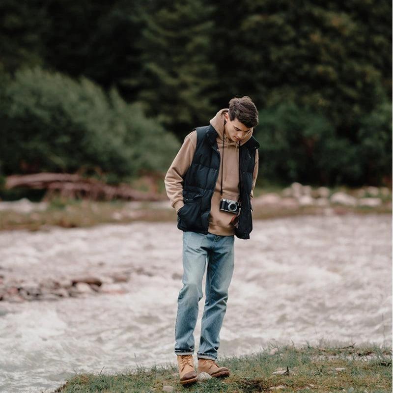 White Duck Down Vest - Ultra-Effective Three-Proof Jacket for Men