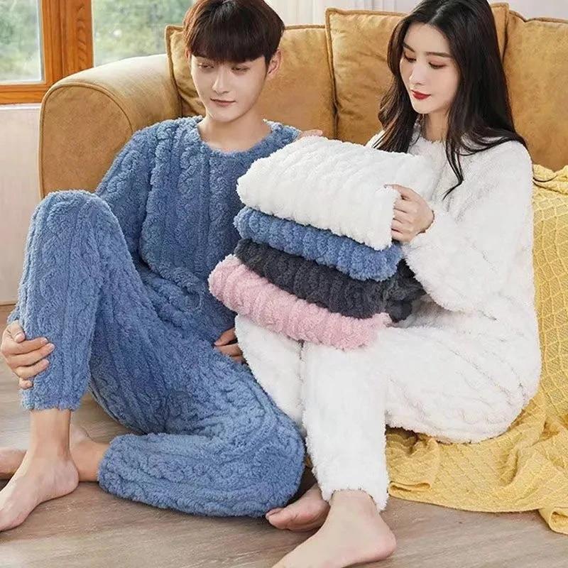 Winter Pajamas Set - Thickened Coral Velvet Warm Homewear