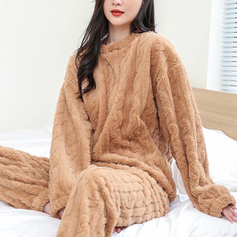 Winter Pajamas Set - Thickened Coral Velvet Warm Homewear