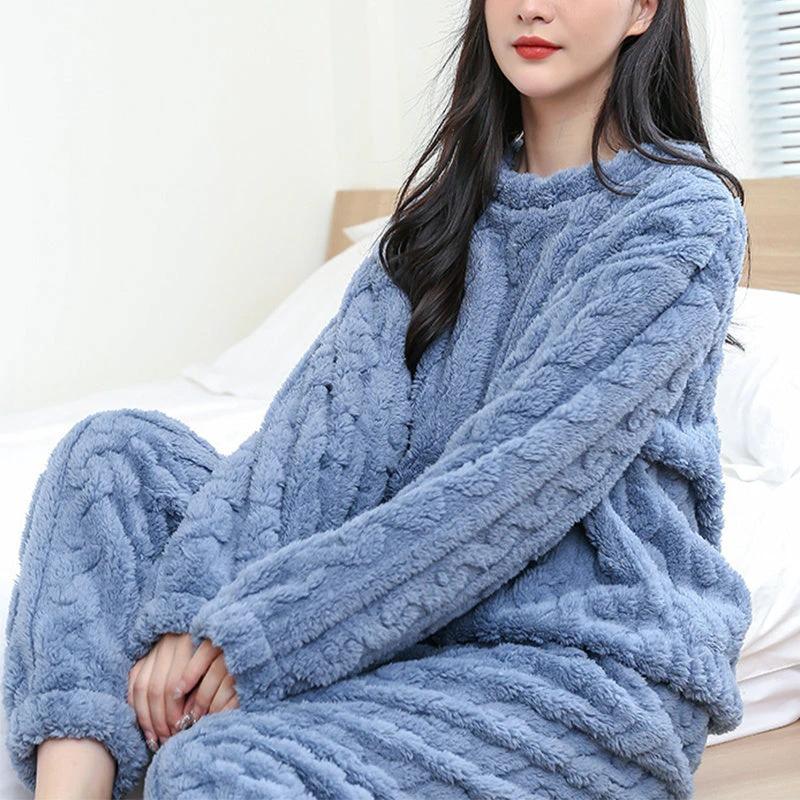 Winter Pajamas Set - Thickened Coral Velvet Warm Homewear
