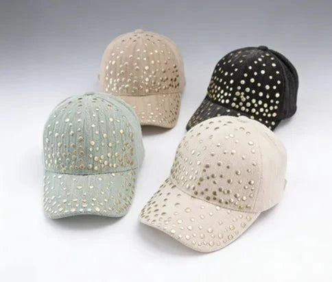 2027 NEW KJ Wholesale Sparkle Bling Rhinestone Studded Adjustable Baseball Caps Hats for Women Men Sport Dad Outdoor Sun Hat
