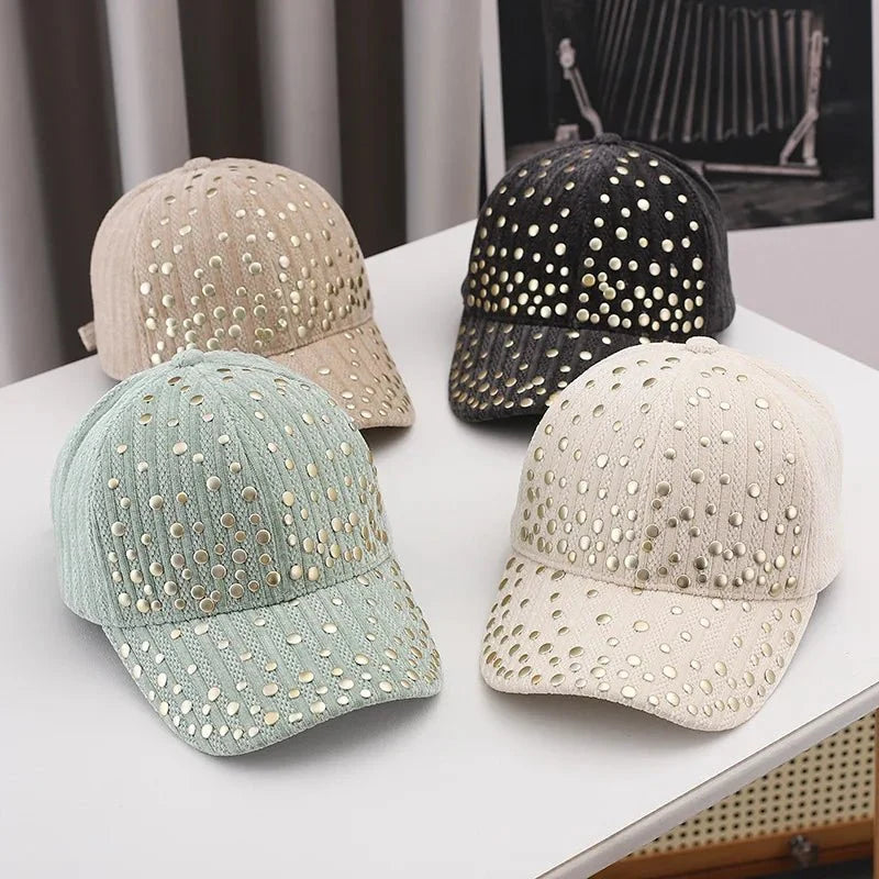 2027 NEW KJ Wholesale Sparkle Bling Rhinestone Studded Adjustable Baseball Caps Hats for Women Men Sport Dad Outdoor Sun Hat