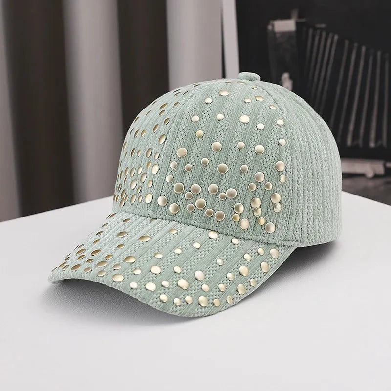 2027 NEW KJ Wholesale Sparkle Bling Rhinestone Studded Adjustable Baseball Caps Hats for Women Men Sport Dad Outdoor Sun Hat