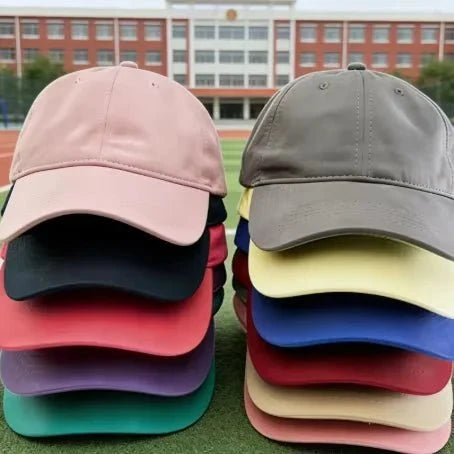 2027 NEW KJ Women's Retro Baseball Cap Solid Color Light Plate Curved Eave Outdoor Men's Travel Ride Sunscreen Hat Common Fabric