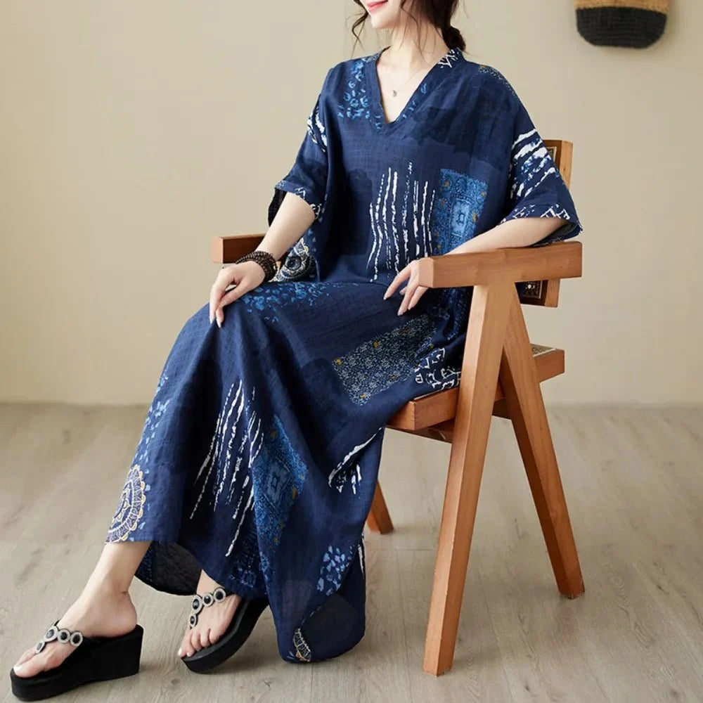 Ethnic Bohemian Beach Dress Women Casual Fashion