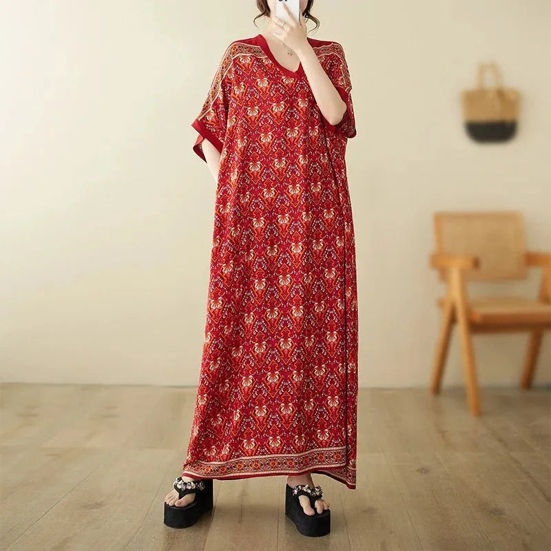 Ethnic Bohemian Beach Dress Women Casual Fashion