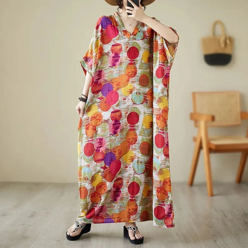Ethnic Bohemian Beach Dress Women Casual Fashion