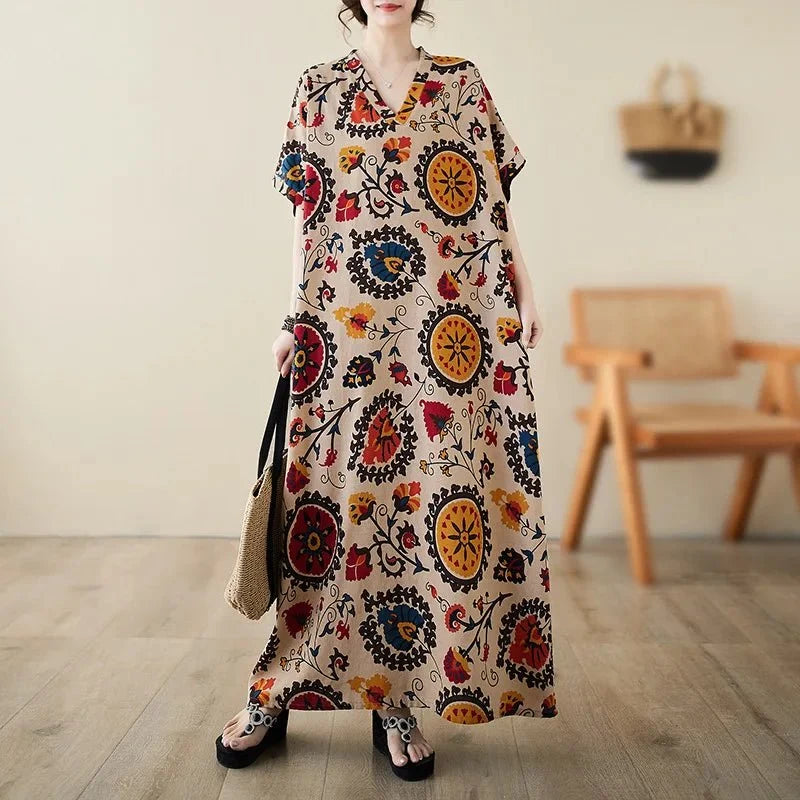 Ethnic Bohemian Beach Dress Women Casual Fashion