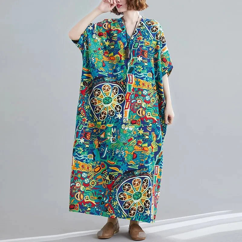 Ethnic Bohemian Beach Dress Women Casual Fashion