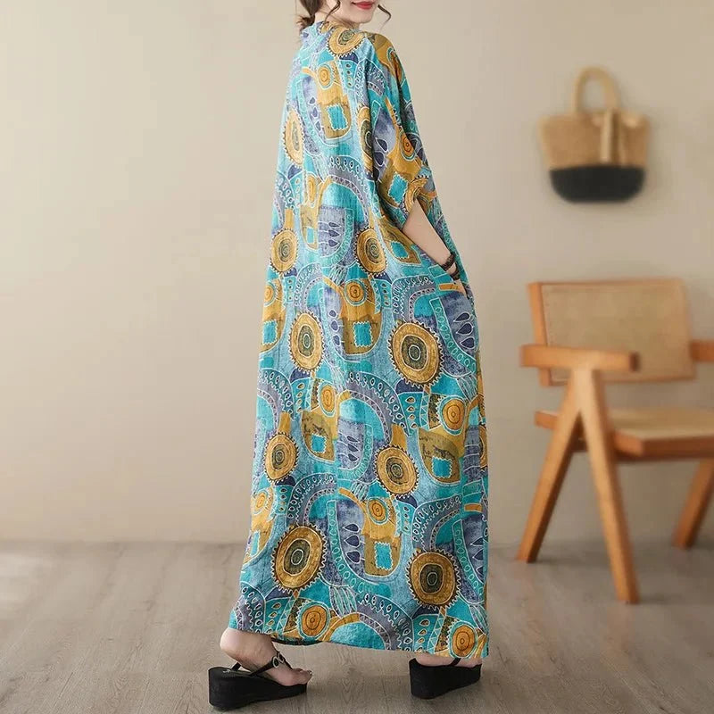 Ethnic Bohemian Beach Dress Women Casual Fashion