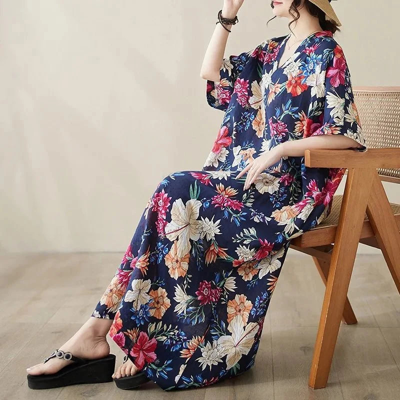 Ethnic Bohemian Beach Dress Women Casual Fashion