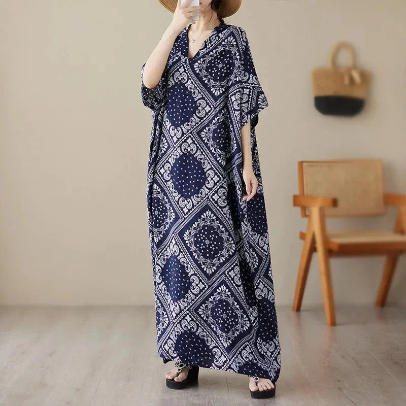 Ethnic Bohemian Beach Dress Women Casual Fashion