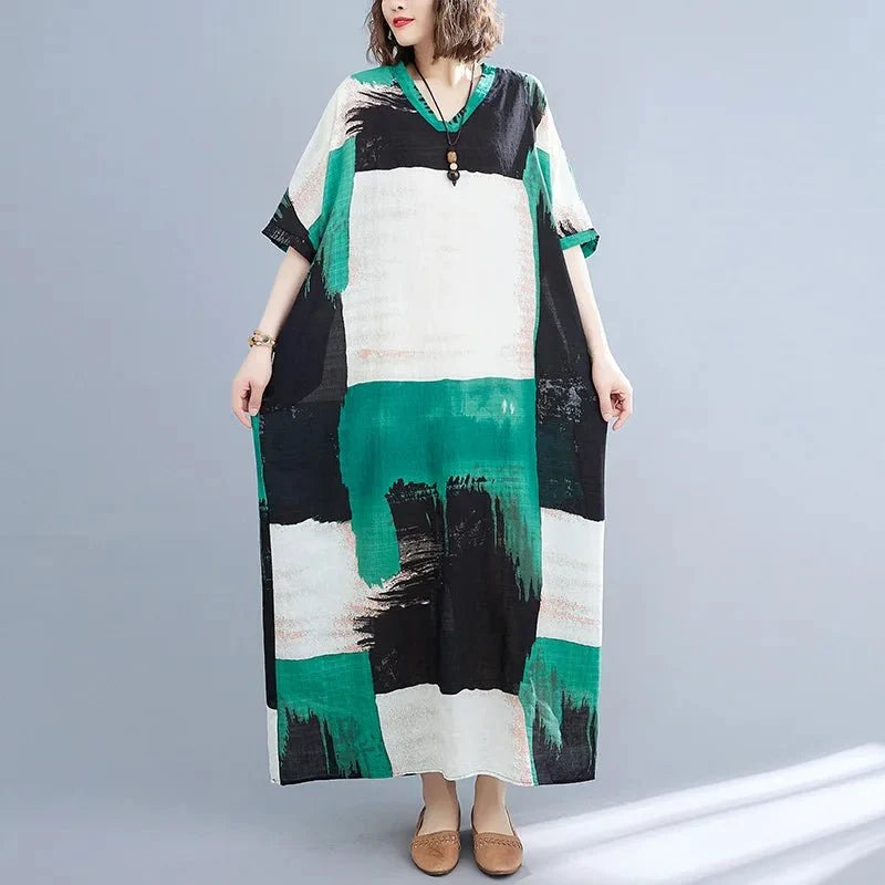 Ethnic Bohemian Beach Dress Women Casual Fashion